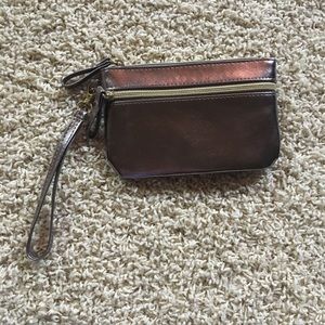 Gray Metallic Wristlet